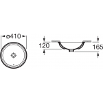Roca Foro A327884000 檯底洗手盆：圓形設計、無龍頭孔、建議用於公共空間